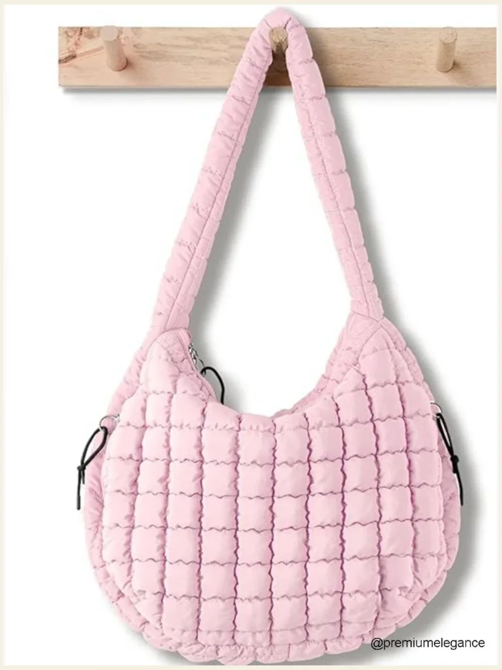 Large Quilted Puffer Tote Bag with Pockets Crossbody Hobo
